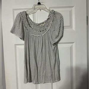 Max Studio Braided Front Striped Top